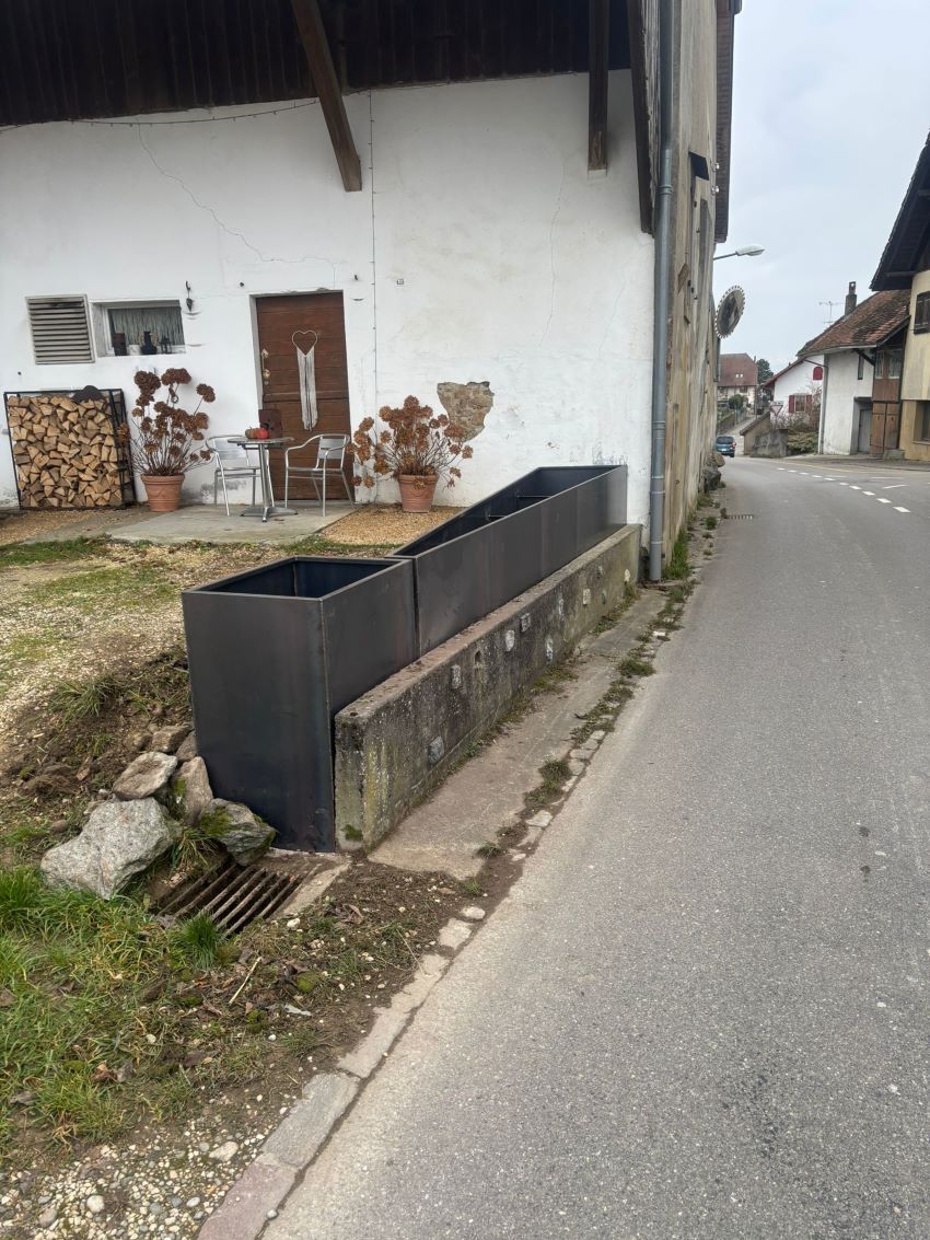 Blumentrog aus decapiertem Stahlblech